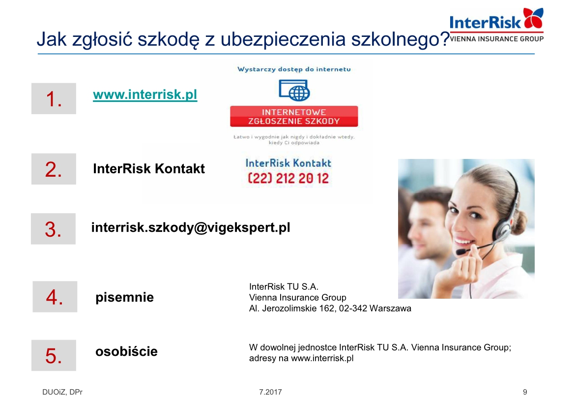 Ubezpieczenie | Szkoła Podstawowa nr 5 w Pruszkowie